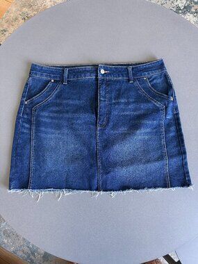 Time and Tru Dark Blue Denim Mini Skirt